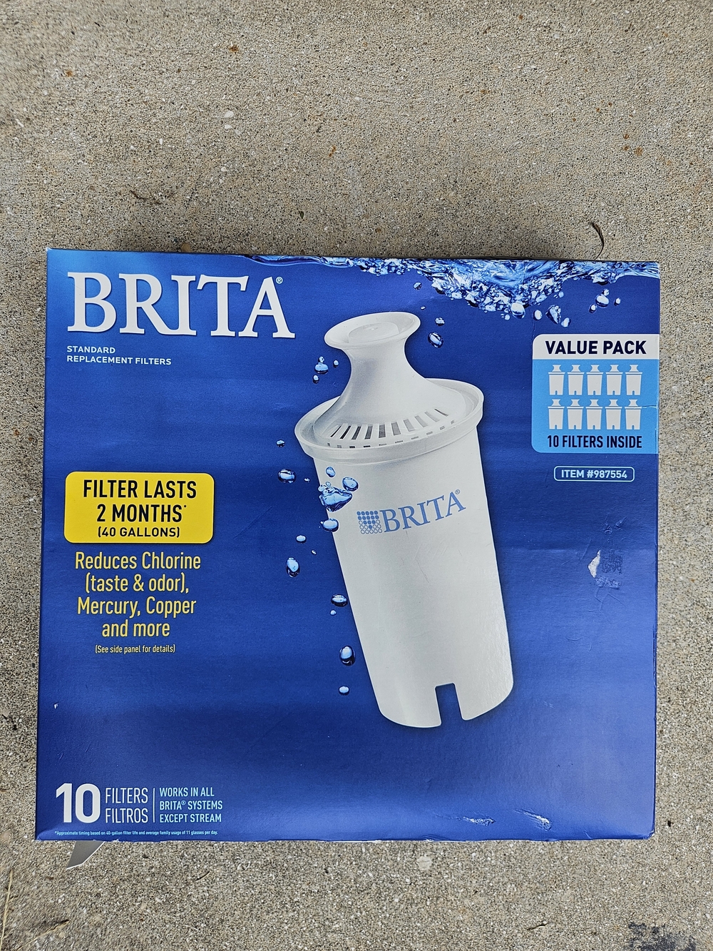 Brita Standard Replacement Water Filters 10 Pack Value Item 987554 White New